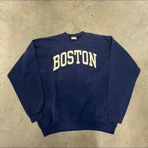 Vintage‎ 90s boston Univeristy Hanes faded crew neck sweatshirt